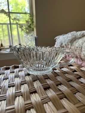 Vintage Mikasa Royal Suite Clear Crystal Gravy Boat